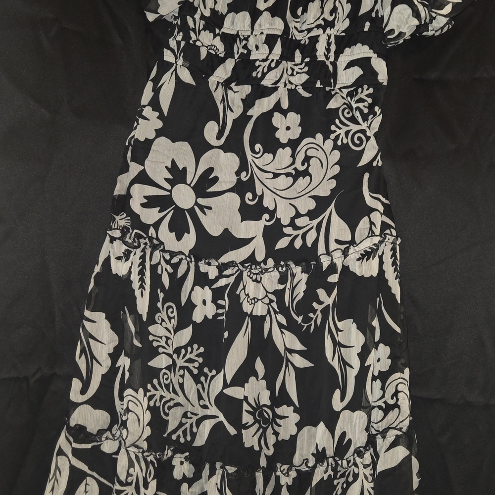 Black and White Off the Shoulder Maxi Sundress
